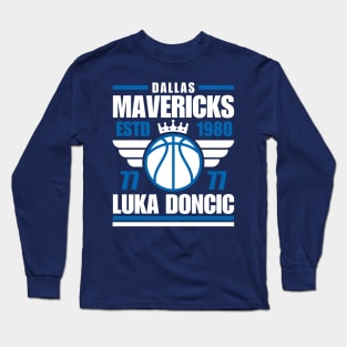 Dallas Mavericks Doncic 77 Basketball Retro Long Sleeve T-Shirt